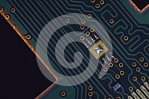 Large elements of an SSD-drive for a modern new generation microchip based on nanometer technology, gigabit stream and processor
