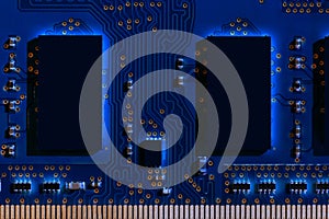 Large elements of an SSD memory storage device for a modern new generation microchip based on nanometer technology, gigabit stream