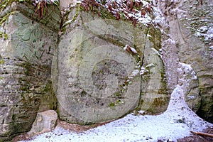 Large Ellite arcade has become the only natural sandstone formation of this type in Latvia. The cave together with the photo