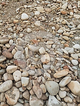 a large embankment of a sand-gravel mixture of natural origin