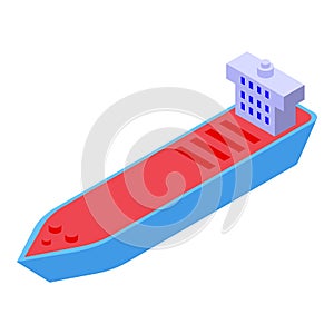Large empty cargo ship is transporting goods by sea