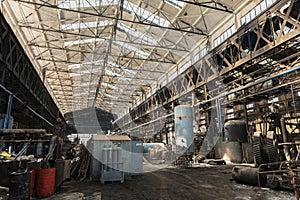 Large empty hall with concrete walls