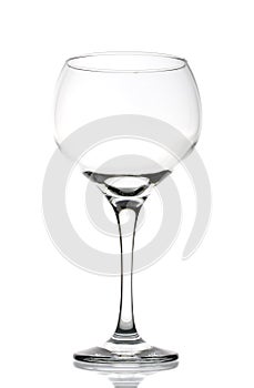 Large empty red wine glass