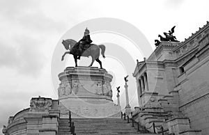 large equestrian statue of Victor Emmanuel II of Italy in Rome