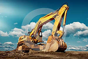 Large excavator on a sunny day