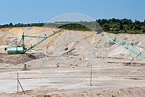 Large excavators working at the quarry