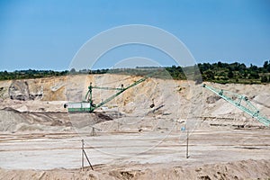 Large excavators working at the quarry