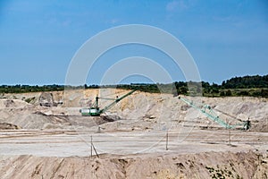 Large excavators working at the quarry