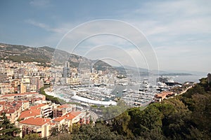 Monaco a rich Tax Haven in the Mediterranean nestled on the French coast photo