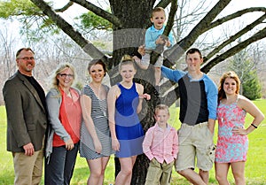 Large Family of Eight on Easter Sunday