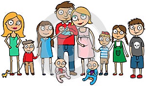 Large family with many children photo