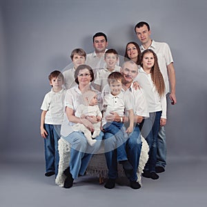 Large family portrait, studio