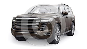 Large family seven-seater premium SUV on a white isolated background. 3d illustration.