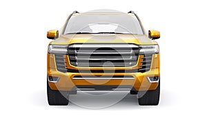 Large family seven-seater premium SUV on a white isolated background. 3d illustration.