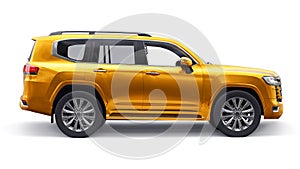 Large family seven-seater premium SUV on a white isolated background. 3d illustration.