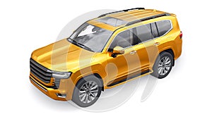 Large family seven-seater premium SUV on a white isolated background. 3d illustration.