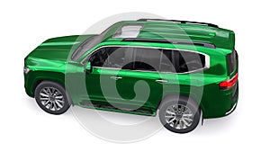 Large family seven-seater premium SUV on a white isolated background. 3d illustration.