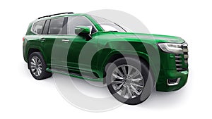 Large family seven-seater premium SUV on a white isolated background. 3d illustration.