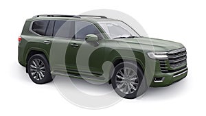 Large family seven-seater premium SUV on a white isolated background. 3d illustration.