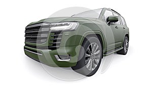 Large family seven-seater premium SUV on a white isolated background. 3d illustration.