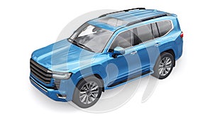 Large family seven-seater premium SUV on a white isolated background. 3d illustration.