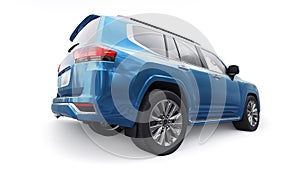 Large family seven-seater premium SUV on a white isolated background. 3d illustration.