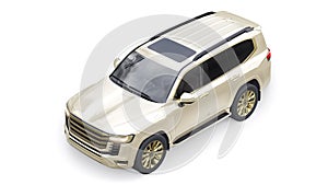 Large family seven-seater premium SUV on a white isolated background. 3d illustration.