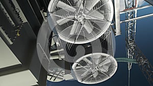 Large fan blades of a power transformer