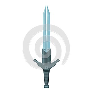 Large fantasy sword pointing up with crossguard and hilt photo