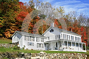 Large farm house on a hill