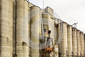 Large farm industrial silos