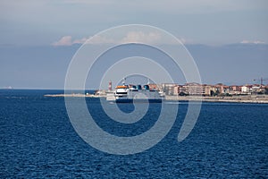 Large Ferry in the Straights of Messina