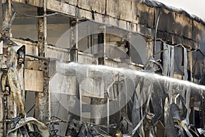 Large fire disaster in a warehouse