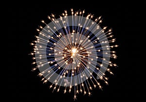 A large firework explodes against a