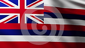 Large Flag of Hawai Island fullscreen background fluttering in the wind