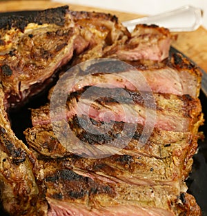 Florentine steak fried meat photo