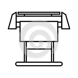 Large format inkjet printer icon, outline style