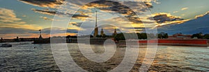 Large-format panorama of the Peter and Paul fortress in St. Pete