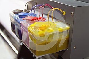 Large format plotter ink cartridge close-up