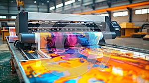 Large format printer producing AI Generated