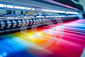 A large format printer with a large screen printing machine