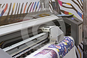 Large format printing machine in the printing house