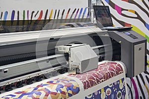 Large format printing machine in operation