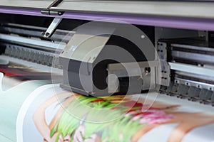 Large format printing machine in operation