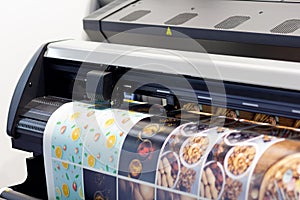 Large format printing machine in operation