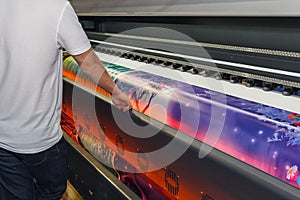 Large-format printing machine in the printing house