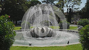 Large fountain in the main square of Verona, Italy.