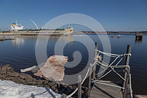 Large Freighter in Charlottetowne Harbour