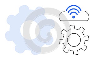 Cloud Technology Integration with Gears Representing Automation and Connectivity