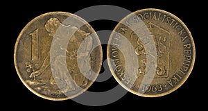 Large gold coins: Old Czechoslovak koruna coin